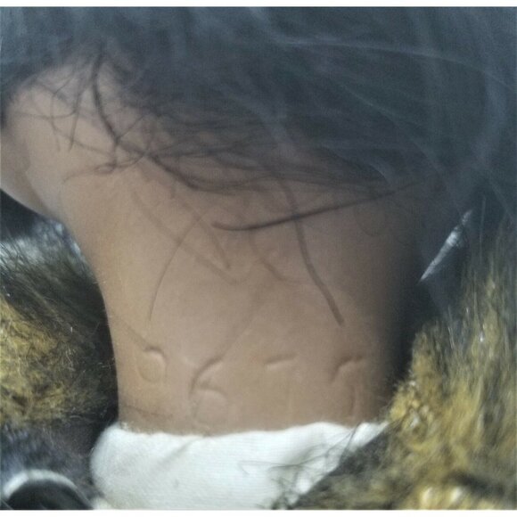 Native American Porcelain Doll Fur Lined Clothes Pantaloons Headband Wood Beads - Picture 3 of 9